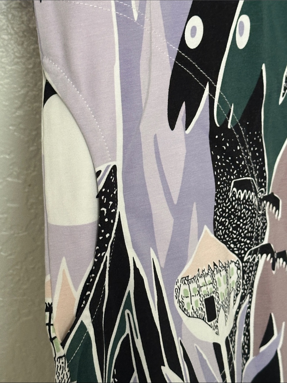 MOOMIN by Martinex Floral Print Tunic 3/4 Sleeve Jersey w Pockets S - Picture 3 of 5